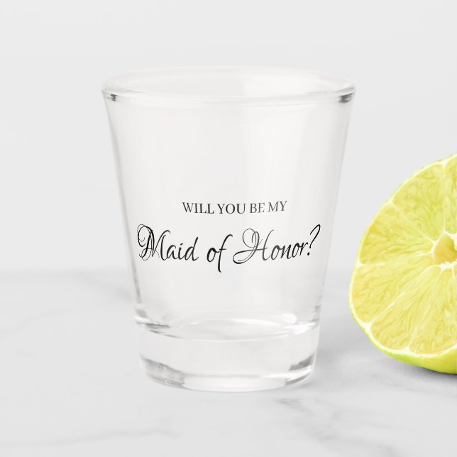 Copo De Shot Mínimo elegante você será minha madrinha de casame (Frente)