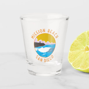 Copo De Shot Mission Beach Viagem Art Vintage