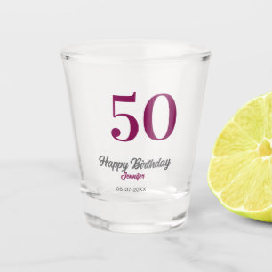 Copo De Shot modelo de 50º aniversário adicionar nome data ano