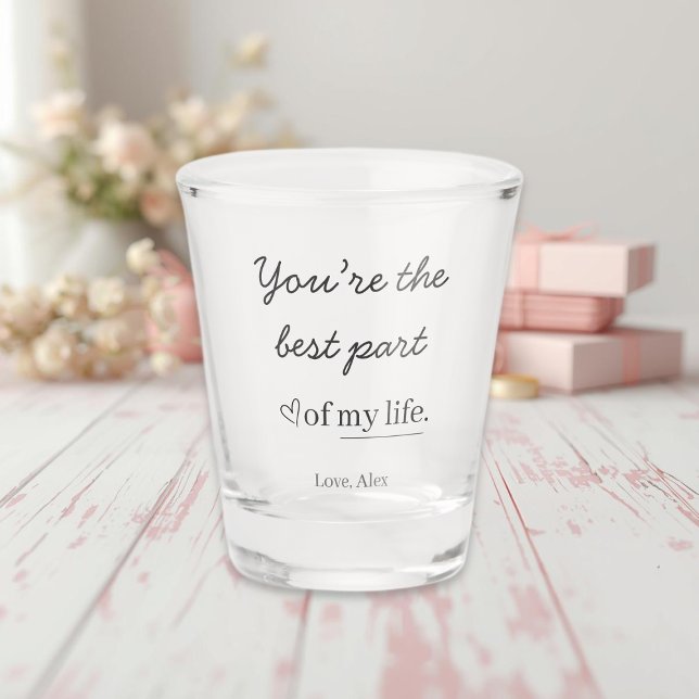 Copo De Shot Modern Personalized Love Quote Shot Glass (Criador carregado)