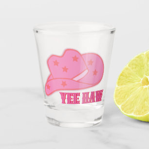 Copo De Shot Moderno rosa Yee Haw Cowboy Hat Rodeo