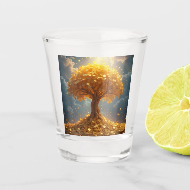 Copo De Shot Moedas de ouro de árvores de ouro (Frente)