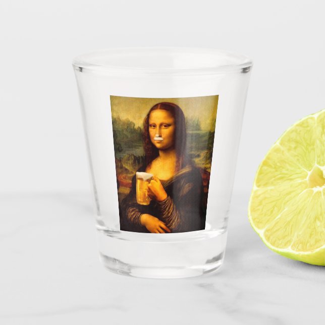 Copo De Shot Mona Lisa Única Gift Beer Lover (Frente)