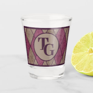 Copo De Shot Monograma de Diamante Roxo Clássico