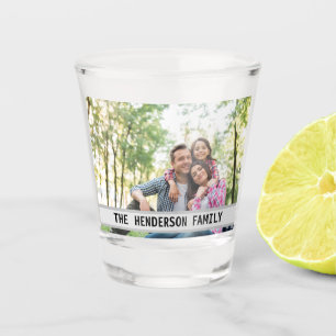 Copo De Shot Monograma de Fotografias da Família Divertida