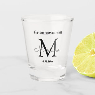 Copo De Shot monograma elegante personalizado da grooman