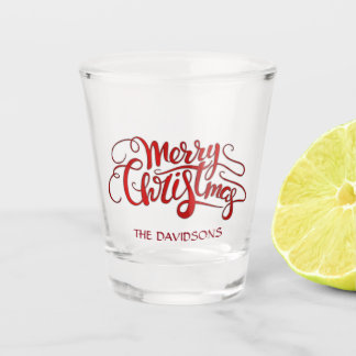 Copo De Shot Monograma moderno de Natal Elegante