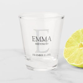 Copo De Shot Monograma Personalizado e Nome Bridesmaid