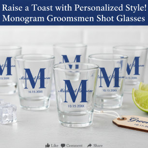 Copo De Shot Monograma Personalizado e Nome para Padrinhos