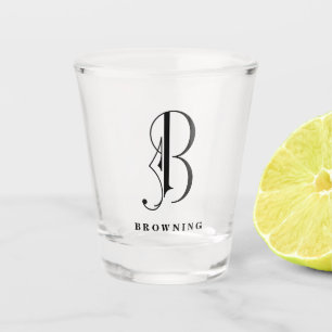 Copo De Shot Monograma Personalizado - Letra B com Sobrenome