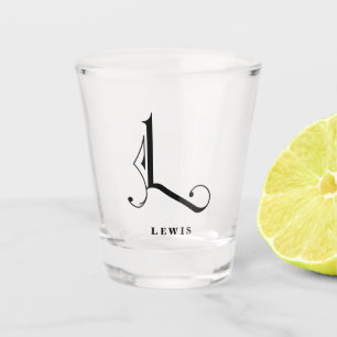 Copo De Shot Monograma Personalizado - Letra L com Sobrenome