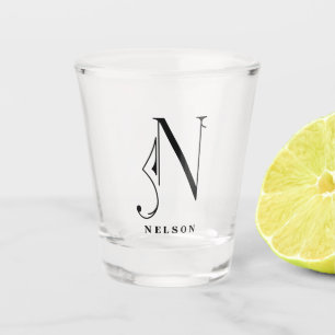 Copo De Shot Monograma Personalizado - Letra N com Sobrenome