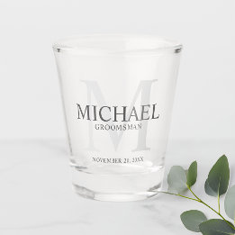 Copo De Shot Monograma Personalizado Masculino e Nome para Padr