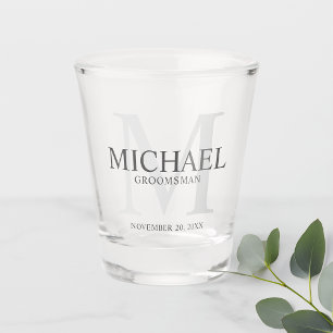 Copo De Shot Monograma Personalizado Masculino e Nome para Padr