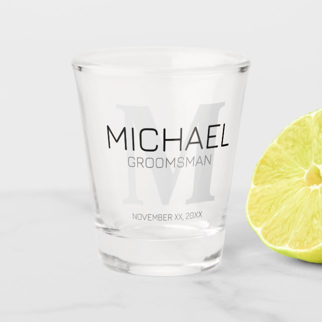 Copo De Shot Monograma Personalizado Masculino e Padrinhos de c (Frente)