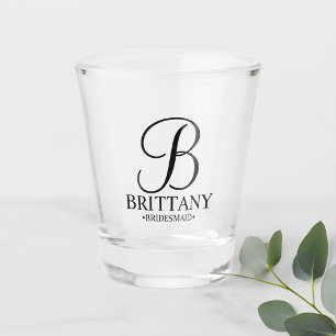 Copo De Shot Monograma Personalizado Moderno e Nome Bridesmaid
