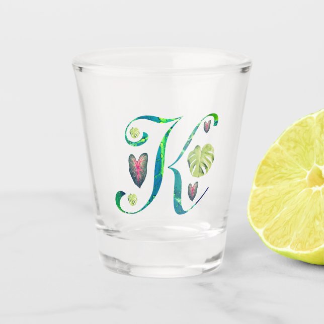 Copo De Shot Monstera Alphabet "K" (Frente)