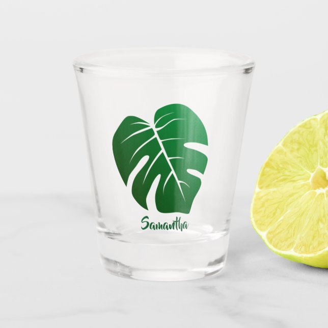 Copo De Shot Monstera Leaf Design Shot Glass (Frente)