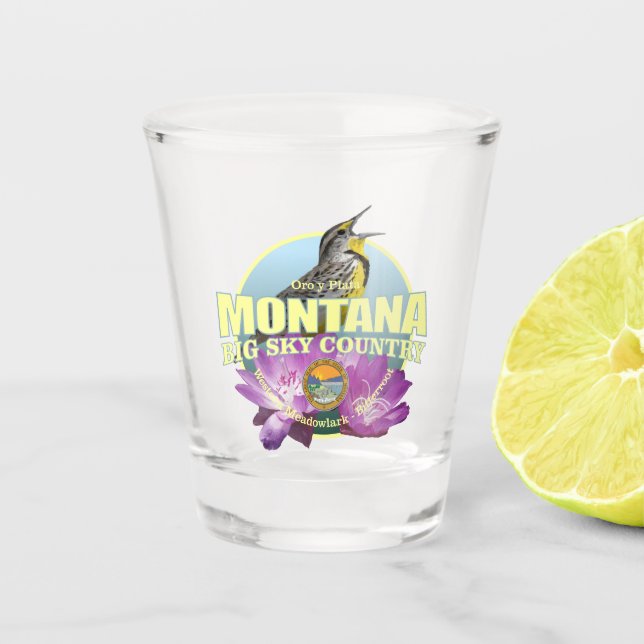 Copo De Shot Montana State Bird & Flower (Frente)