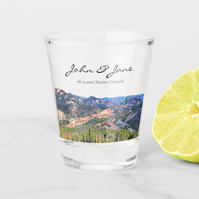 Copo De Shot Montanha Rocky Personalizada (Frente)