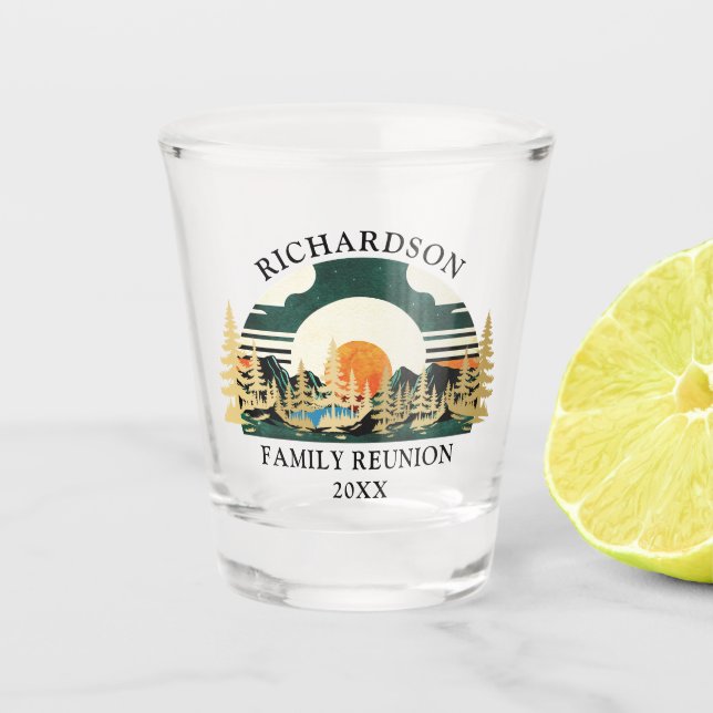 Copo De Shot Montanha Sindicato da Família de Camp Personalizad (Frente)
