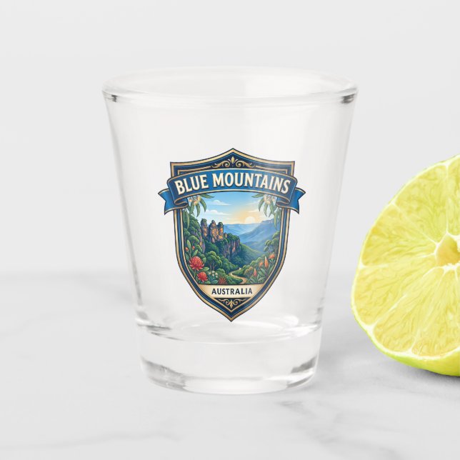 Copo De Shot Montanhas Azuis Austrália (Frente)