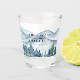 Copo De Shot Montanhas Rústicas, Floresta De Vestido De Vestido