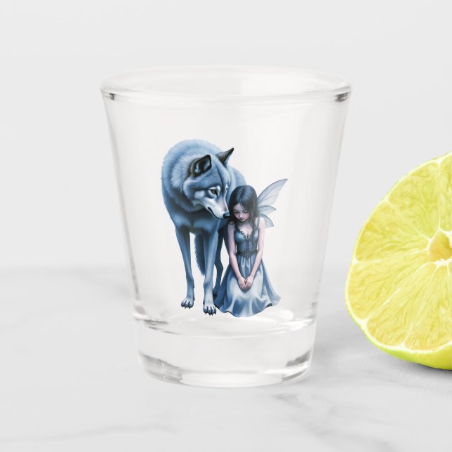 Copo De Shot Moonlit Bond – The Wolf and the Gothic Fairy.   (Frente)