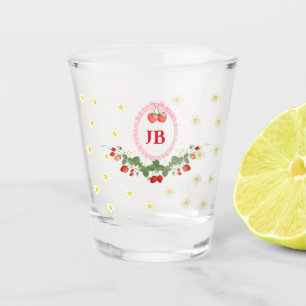 Copo De Shot Morango Personalizado Monograma - Personalizado