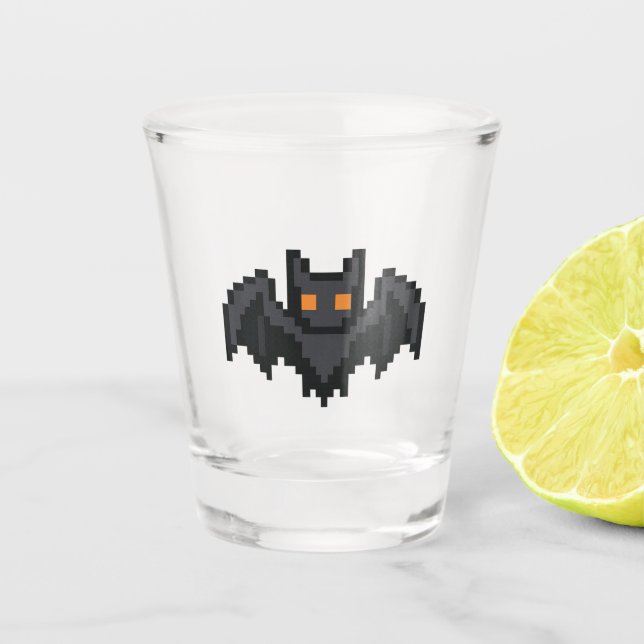 Copo De Shot Morcego Retro de 8 bits (Frente)