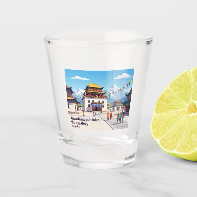 Copo De Shot Mosteiro de Gandantegchinlen, Ulaanbaatar, Mongóli (Frente)