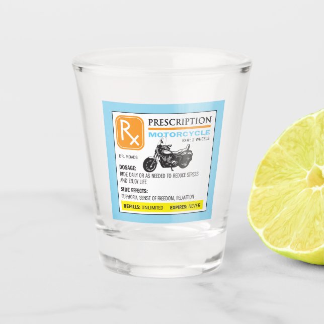 Copo De Shot Motocicleta de prescrição engraçada (Frente)