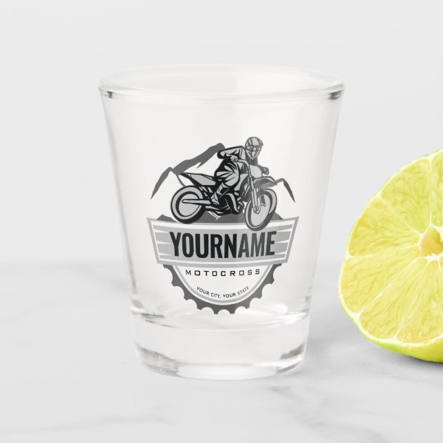Copo De Shot Motocross Rider Rider Ringue Personalizada da Corr (Frente)