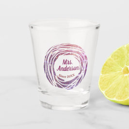 Copo De Shot Mrs name pink mauve border since year wedding brid