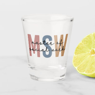 Copo De Shot MSW Master of Social Work Retro Graduação