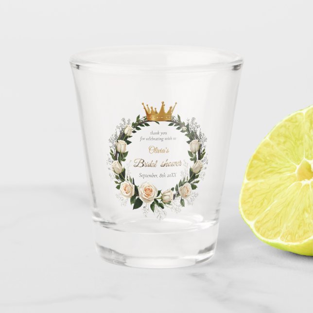 Copo De Shot Muito obrigado Rosas Brancas e Respiração do Bebê (Frente)