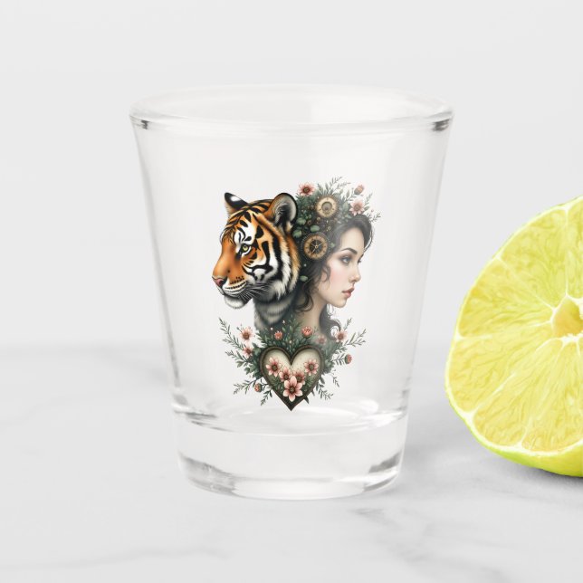 Copo De Shot Mundo floral magnético steampunk (Frente)