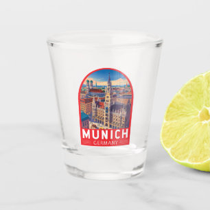 Copo De Shot Munique Alemanha Viagem Arte Emblema