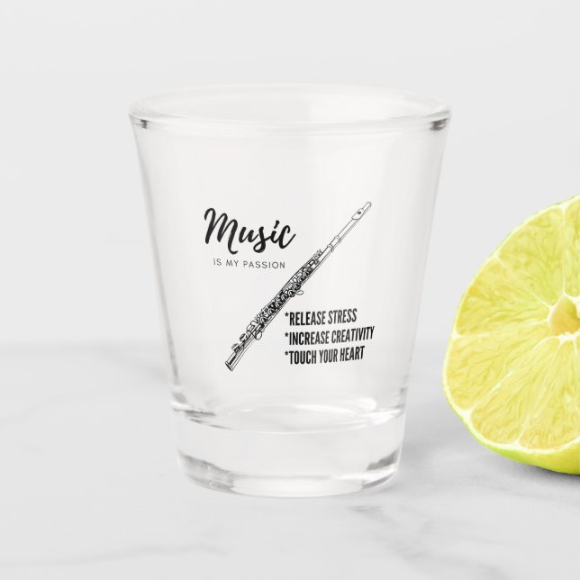 Copo De Shot Música, instrumento, amantes, flauta (Frente)