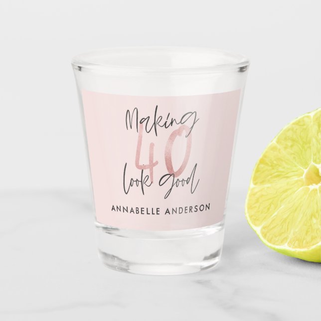 Copo De Shot na moda aniversário de 40 anos  (Frente)