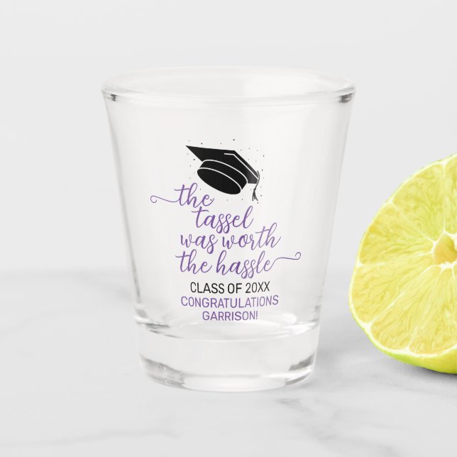 Copo De Shot Na moda Roxo O Tassel Valia A Pena (Frente)