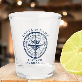 Copo De Shot Name of your boat Nautical Vintage Compass