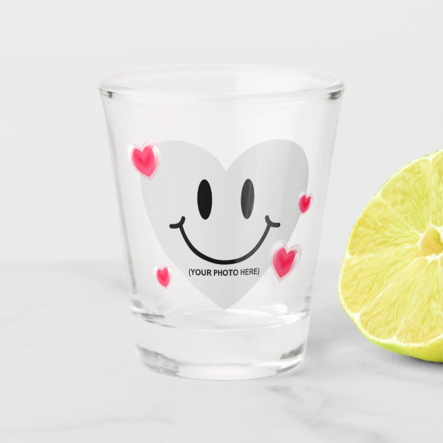 Copo De Shot Namorados Vidro Coração Balão Bublegum Casal (Frente)