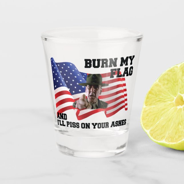 Copo De Shot Não queime minha bandeira (Frente)