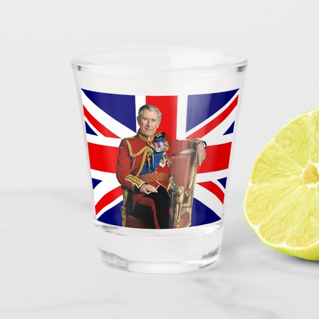 Copo De Shot Natal Britânico do Rei Charles Patriótico (Frente)