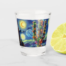 Copo De Shot Natal no Deserto Sudoeste Saguaro Cactus