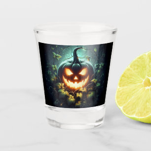 Copo De Shot Natureza assustadora brilhando Abóbora-das-Hallowe