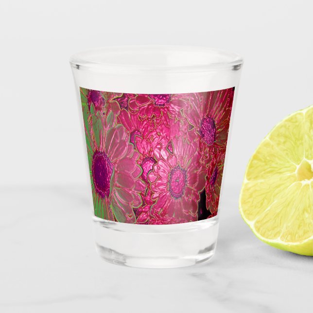 Copo De Shot Neon Floral nº 1 (Frente)