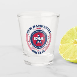 Copo De Shot New Hampshire 9th Star Patriotic Shot glass