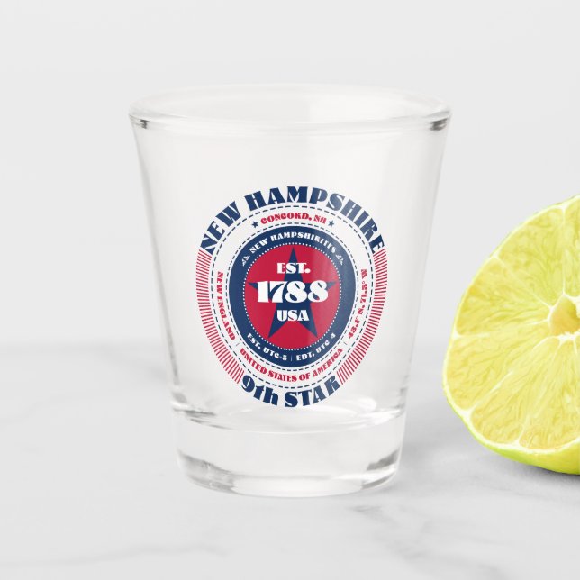Copo De Shot New Hampshire 9th Star Patriotic Shot glass (Frente)
